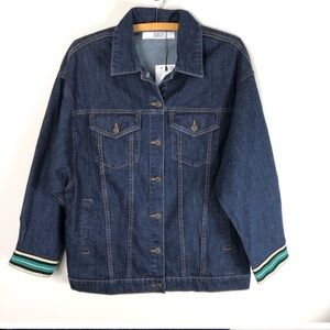 NEW Zara Womens Dark Denim Oversized Jean Jacket Coat *K